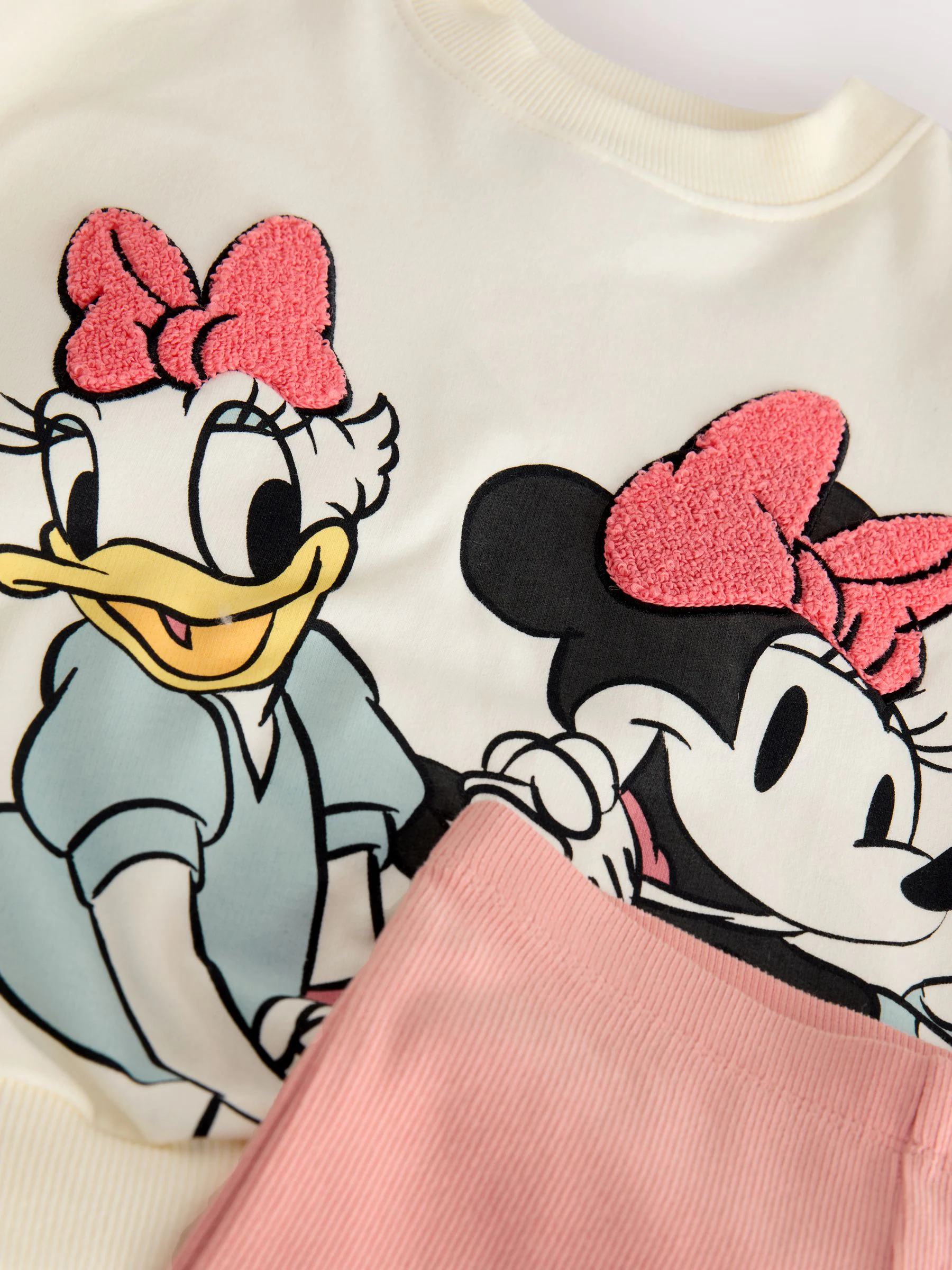 Ecru wit - Disney Minnie Mouse en Daisy Duck set van top met lange mouwen en broek met uitlopende pijpen (3mnd -7jr)