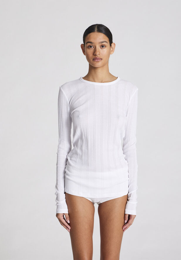 Gai&Lisva Thyra L/S Cotton Top Drop Needle GOTS 243975 White