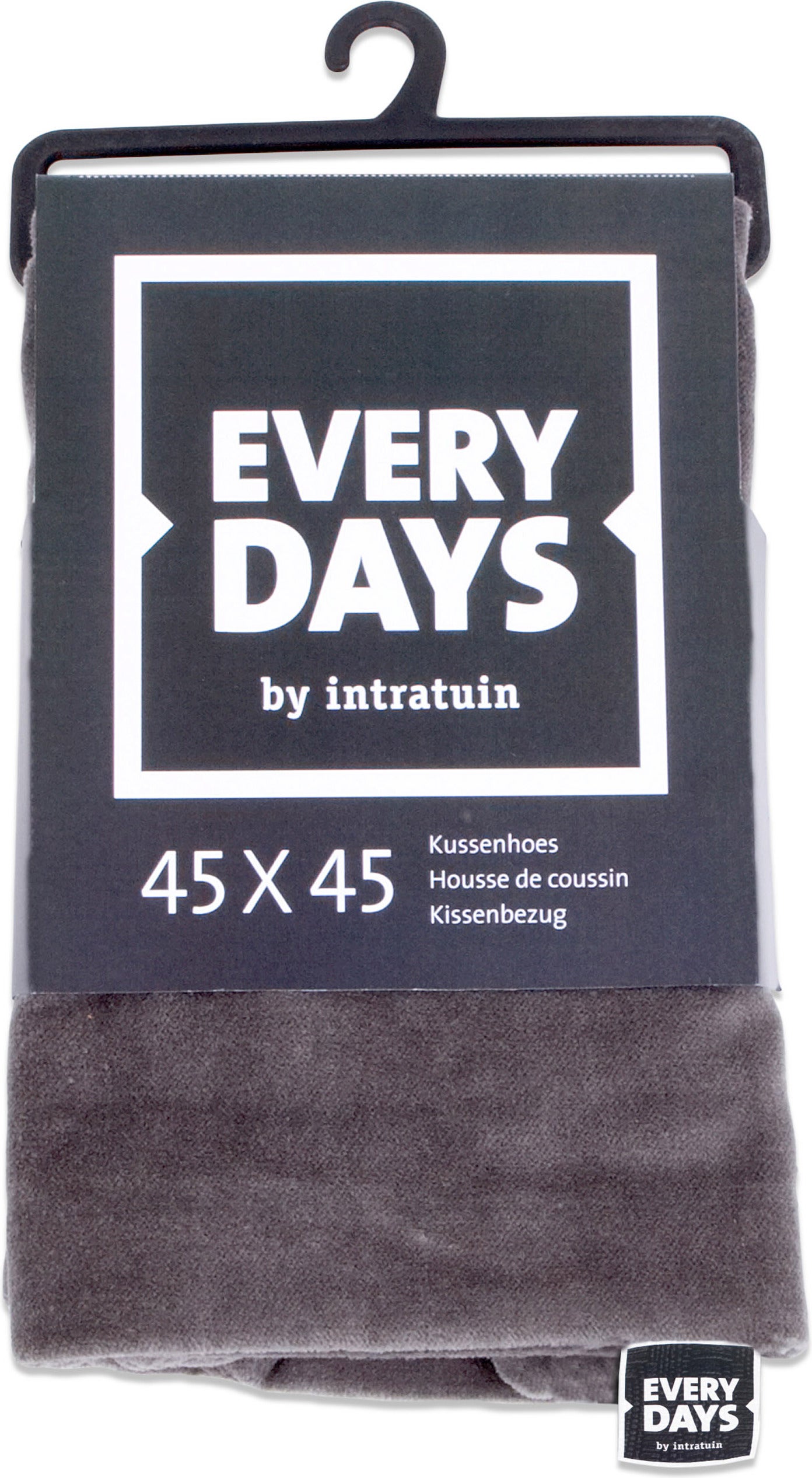 Everydays kussenhoes Fluweel antraciet 45 x 45 cm