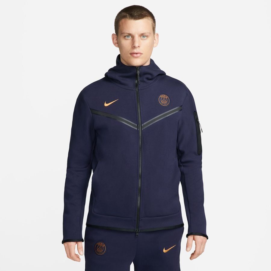 Paris Saint-Germain Sweat à Capuche NSW Tech Fleece FZ - Bleu/Gold Suede
