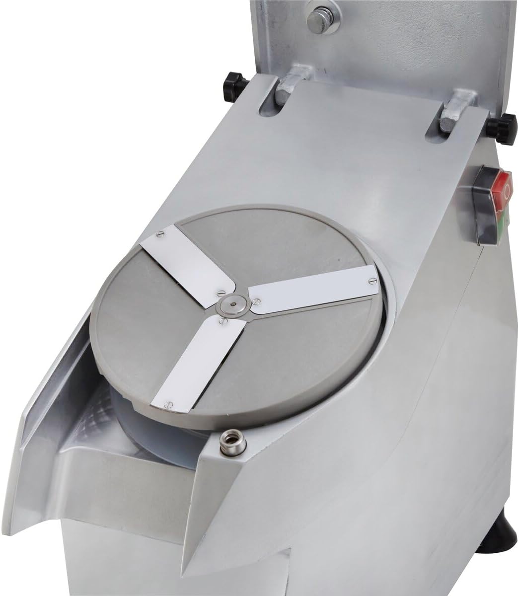 Gemüseschneider I Elektrischer Gemüseschneider I 300 kg/h Leistung I 5 Scheiben Ø 2-7 mm I Aluminium I Gemüse-Cutter für Gastronomie
