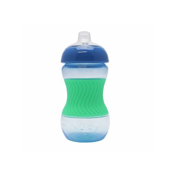 Nuby Beker Mini Easy Grip Met Silicone Huls Blauw 180ml 4mnd+
