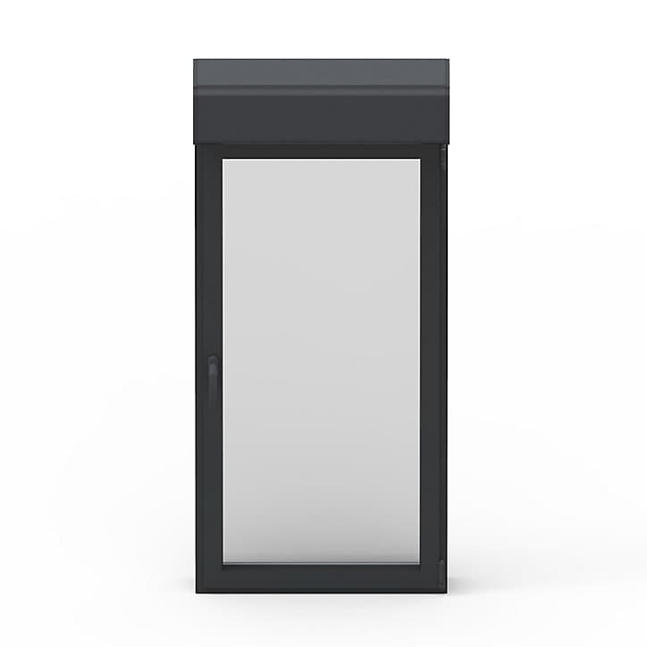 Fenêtre alu 1 vantail oscillo-battant + volet roulant électrique GoodHome gris - l.60 x h.115 cm, tirant gauche
