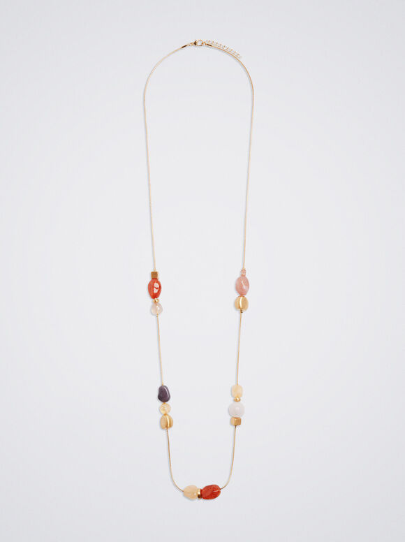 Colar com Pedra Semipreciosa - Multicolorido