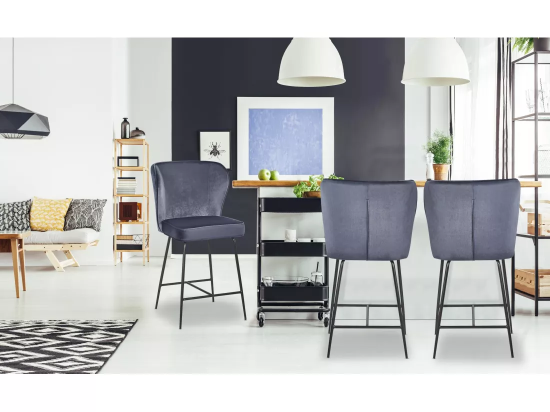 Chaise de Bar Velours Design 