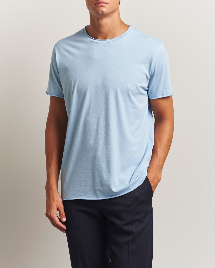 Filippa K Roll Neck Crew Neck T-Shirt Frost Blue