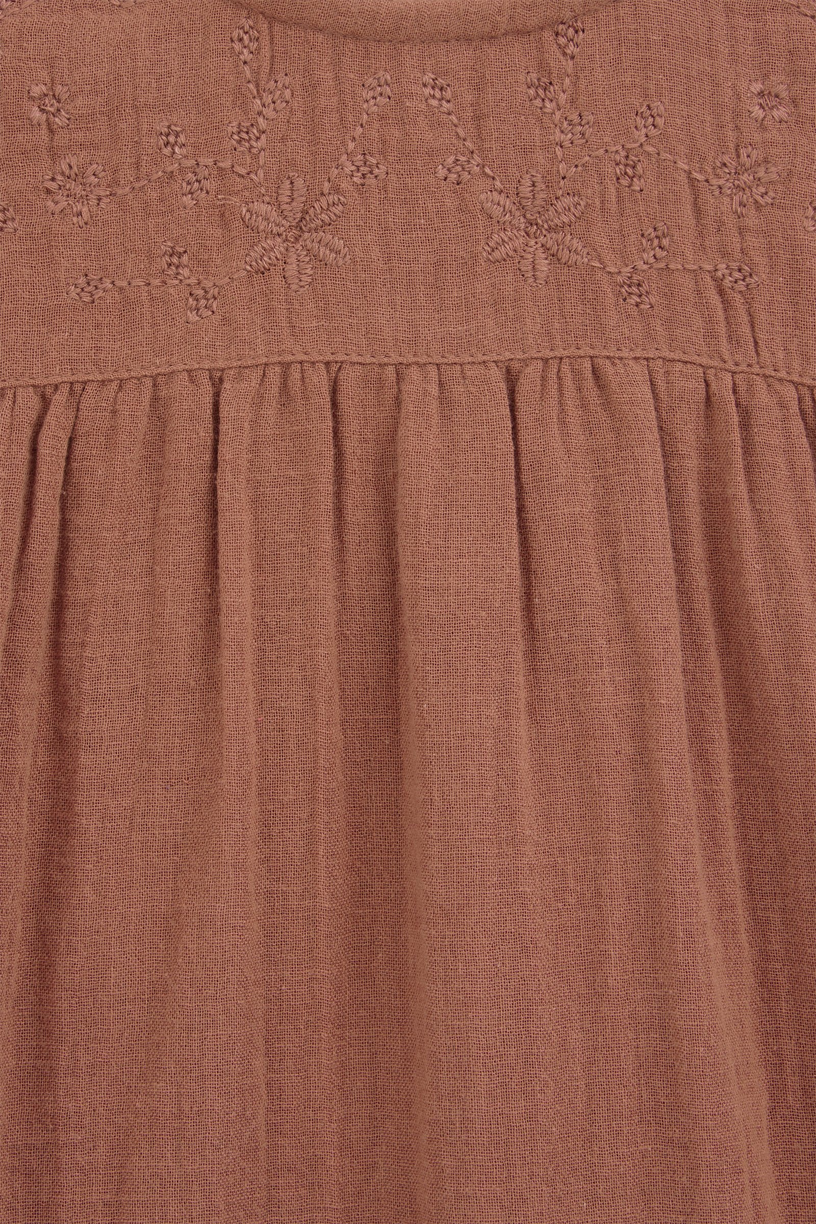 Meisjes jurk met embroidery WE Fashion Bruin
