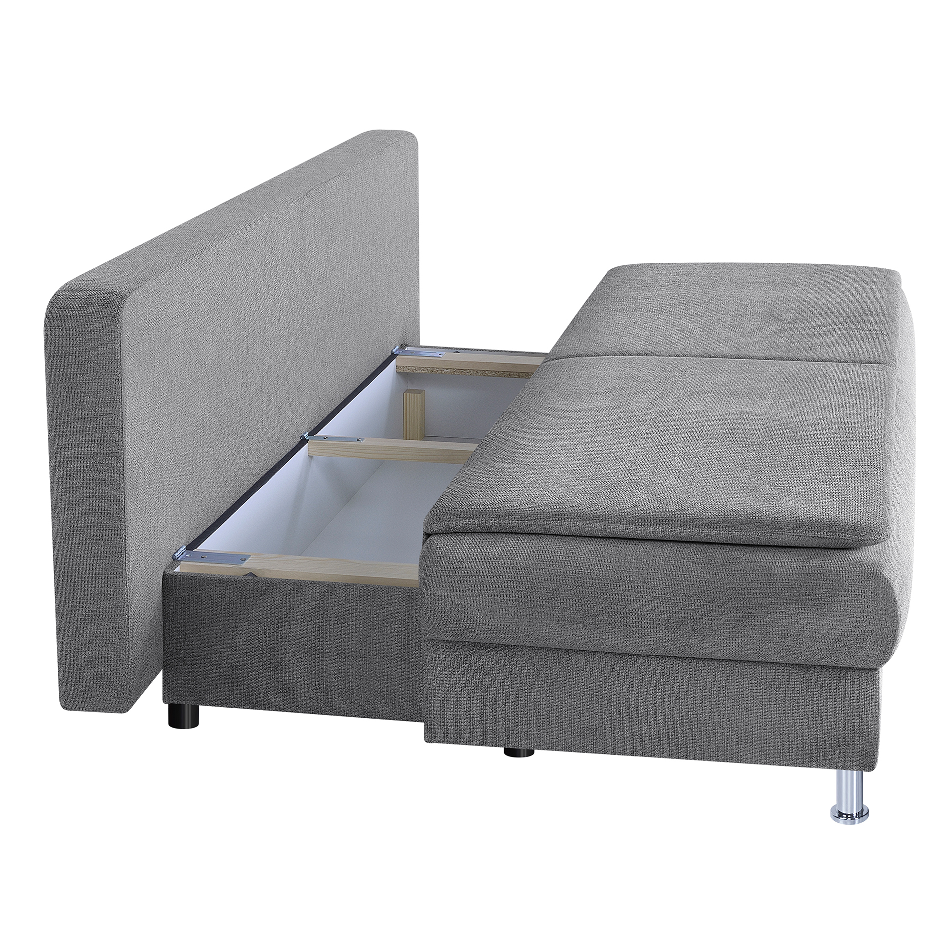 Schlafsofa - taupe - Staukasten - integrierter Topper
