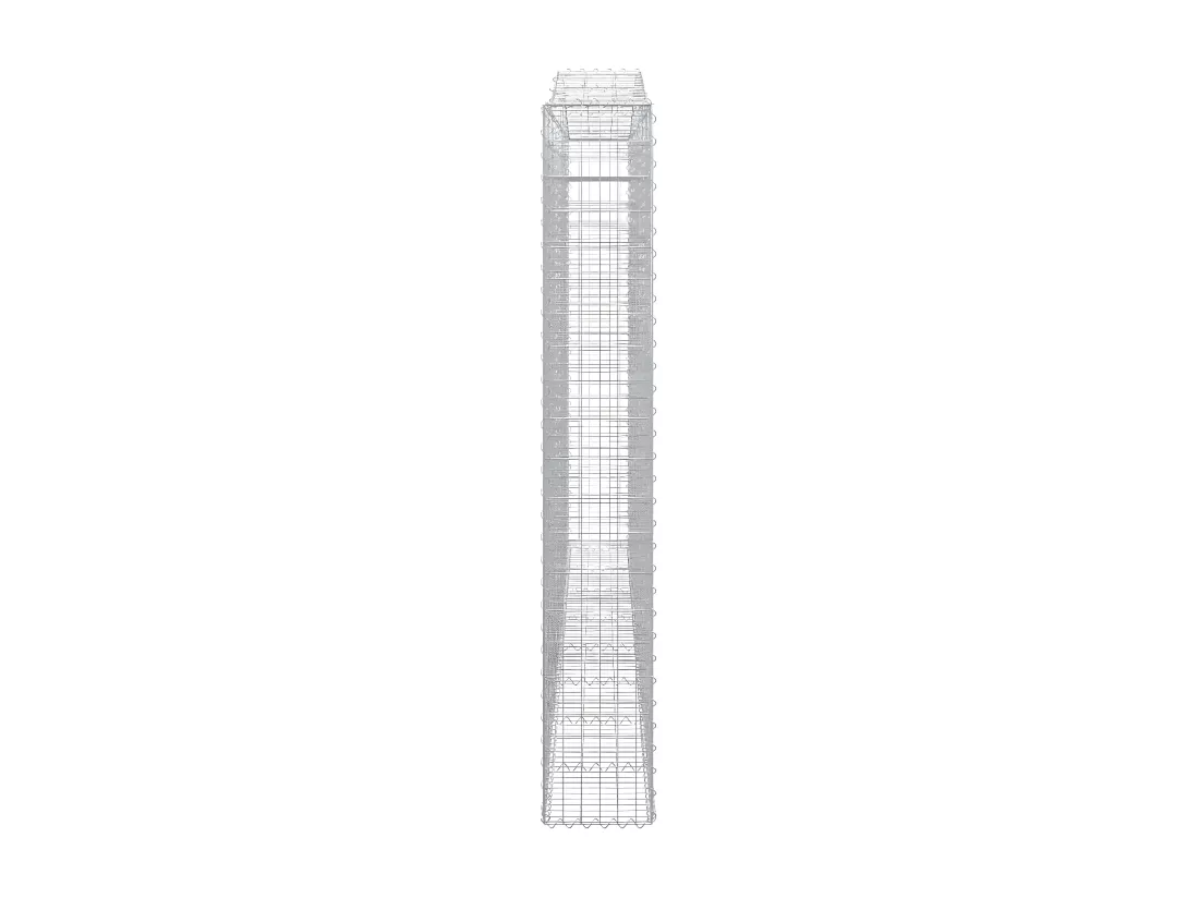 Panier de gabions arqué 400x30x200/220 cm Fer galvanisé