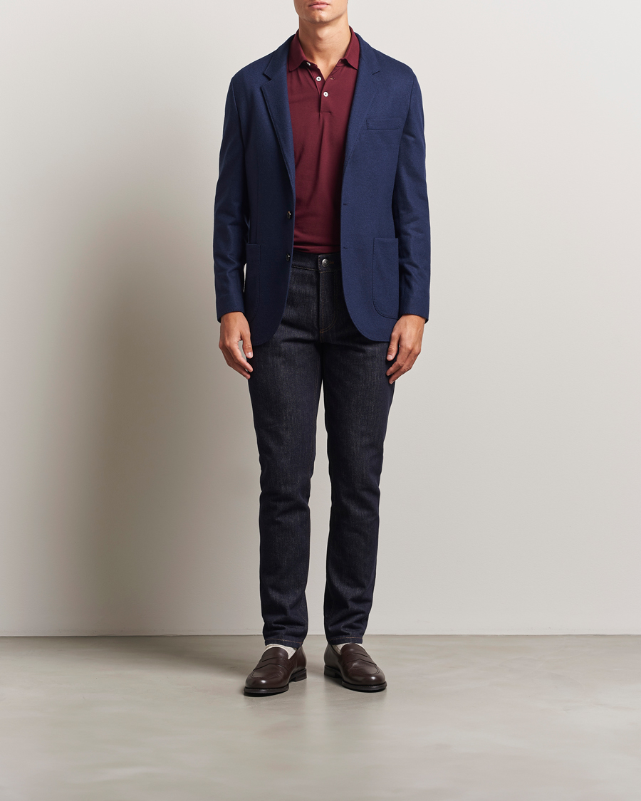 Brunello Cucinelli Cashmere Jersey Blazer Navy