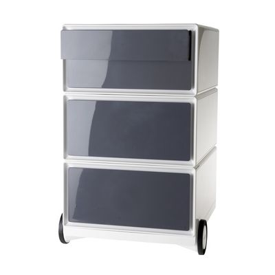 Caisson de bureau mobile EASYBOX - 2 tiroirs et 2 plumiers - Anthracite
