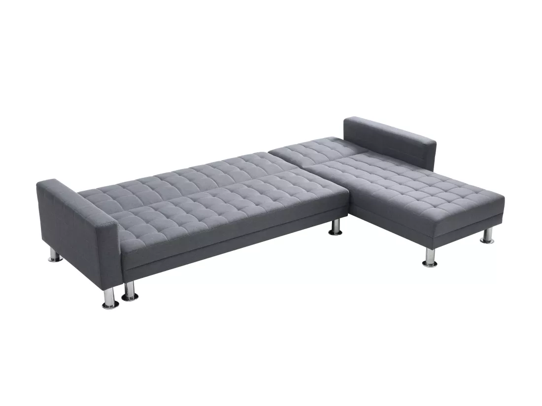 Canapé d'angle convertible et réversible en tissu gris WILLIS II