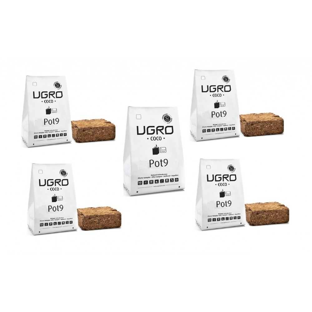 Lot de 5 pots ugro coco 9 litres