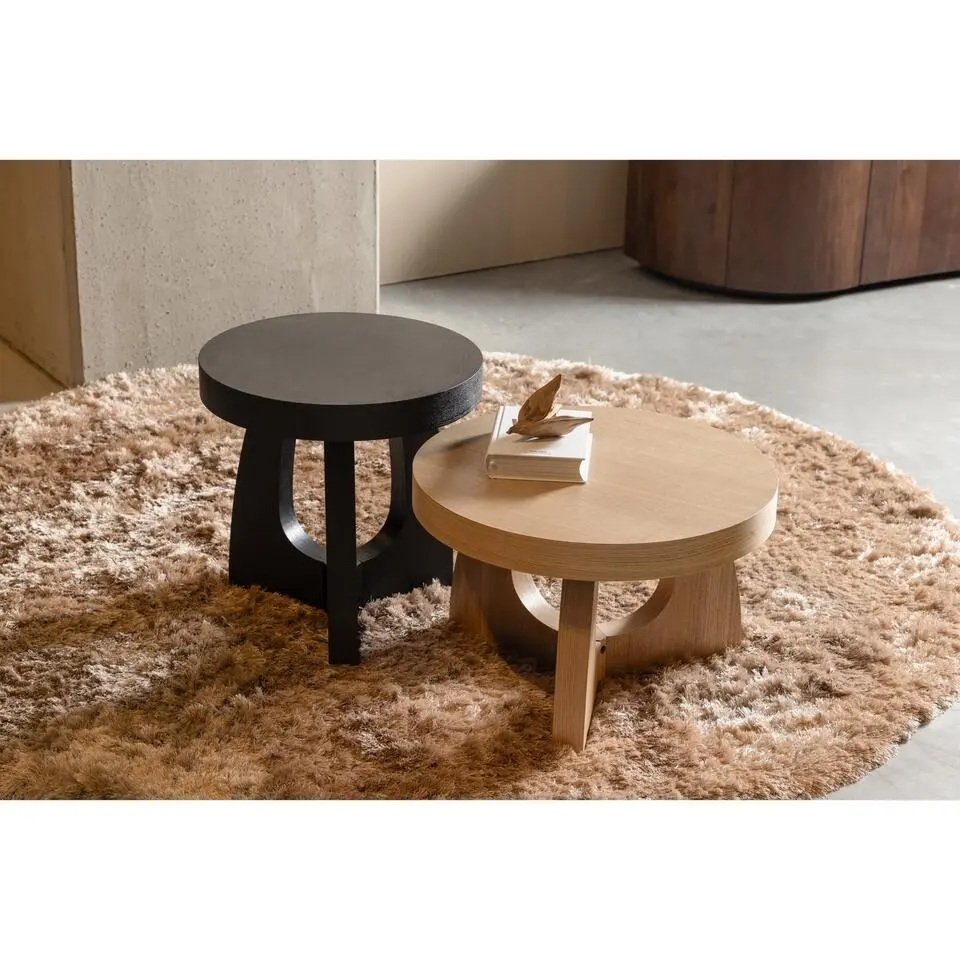 WOOOD Tala Bijzettafel - MDF Fineer - Zwart - 45x45x45