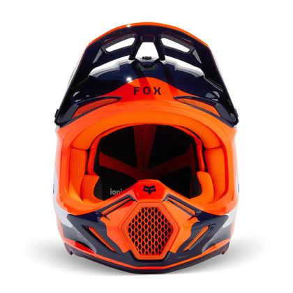Casque cross Fox V3 - REVISE 2024 - Bleu / Orange