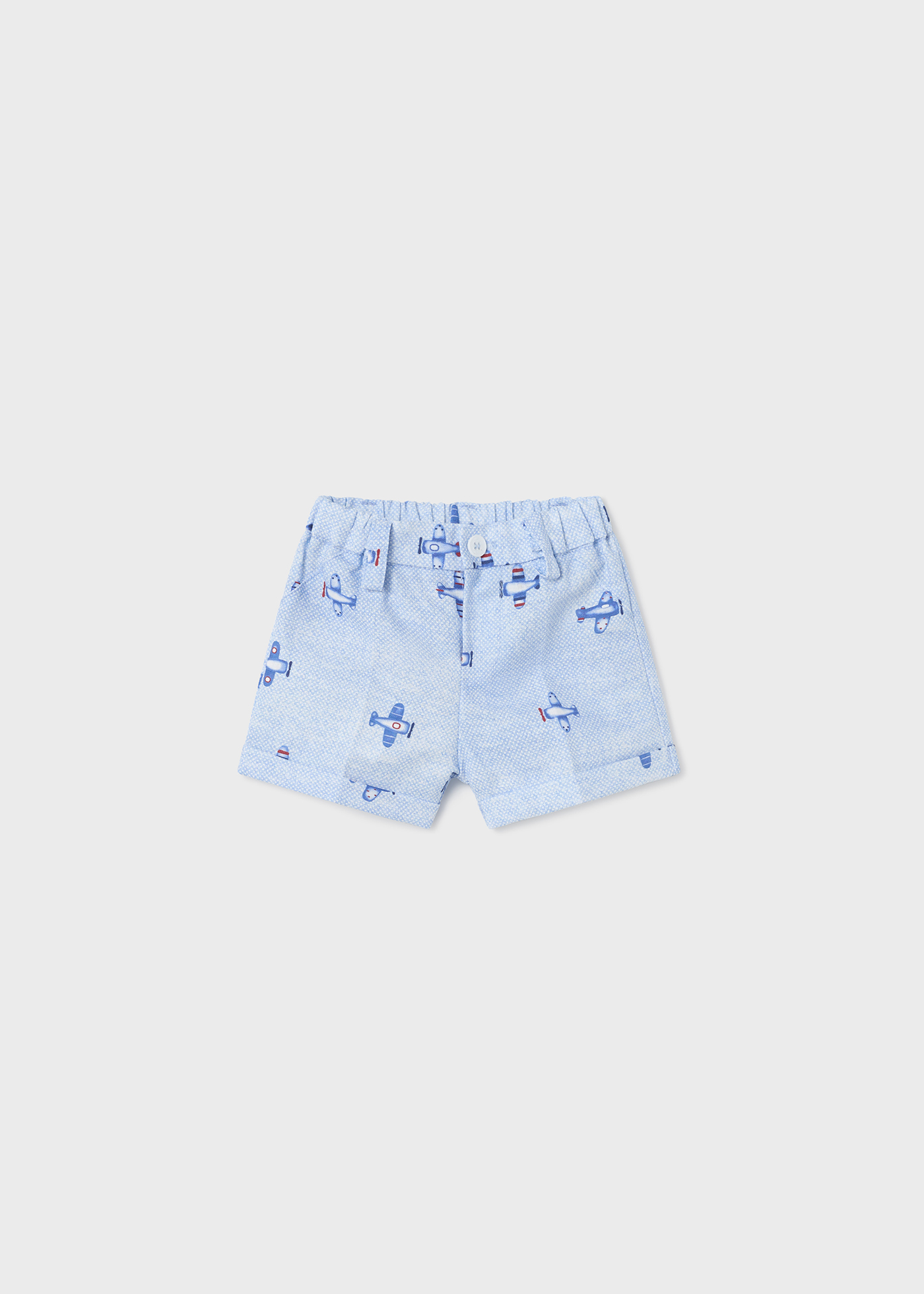 Bermudas com estampa de linho para recém-nascido