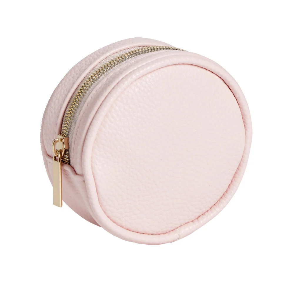 Porte-monnaie rond simili uni Ø9cm (6 modèles)