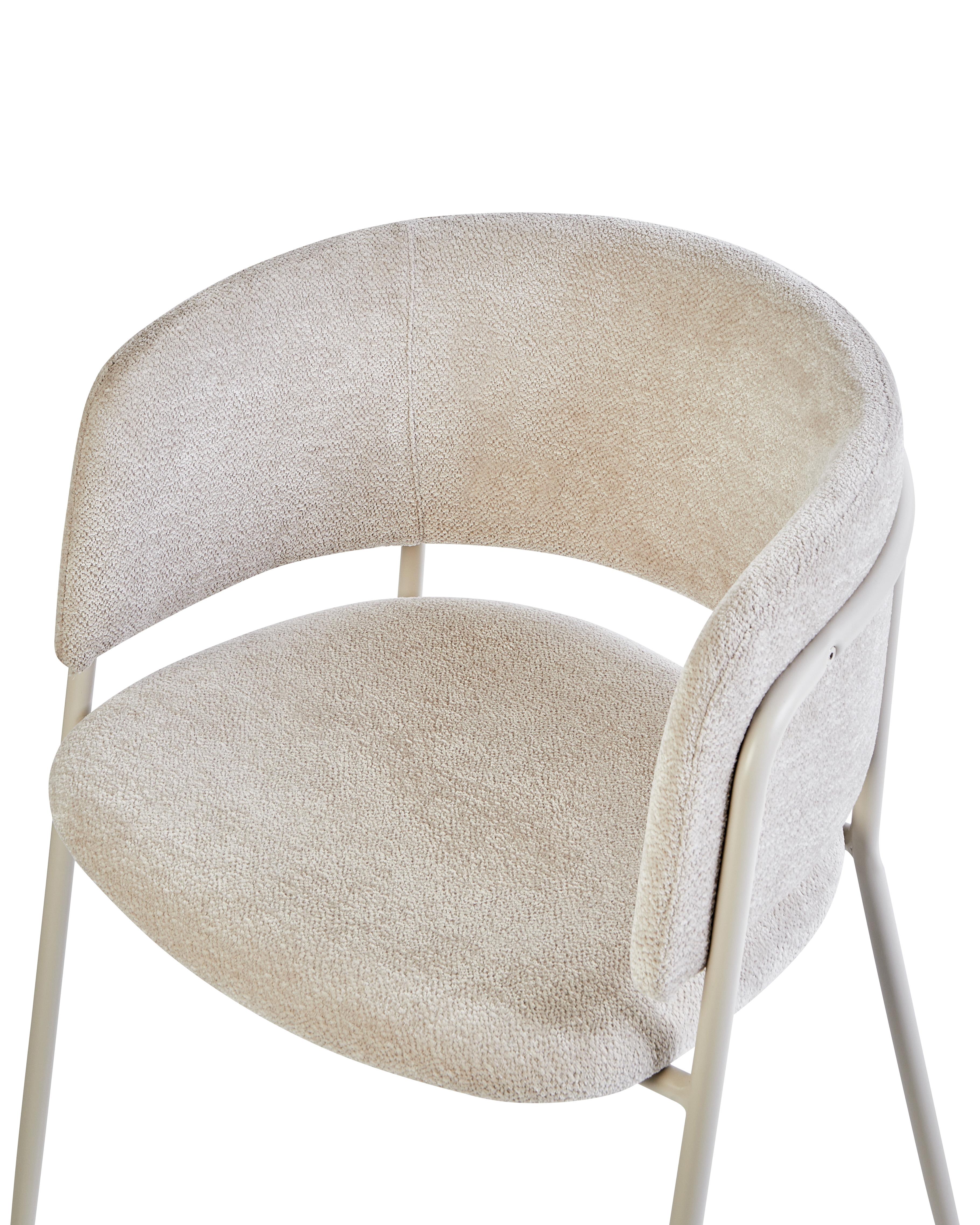 Set van 2 eetkamerstoelen SPRINGER Chenille Lichtbeige