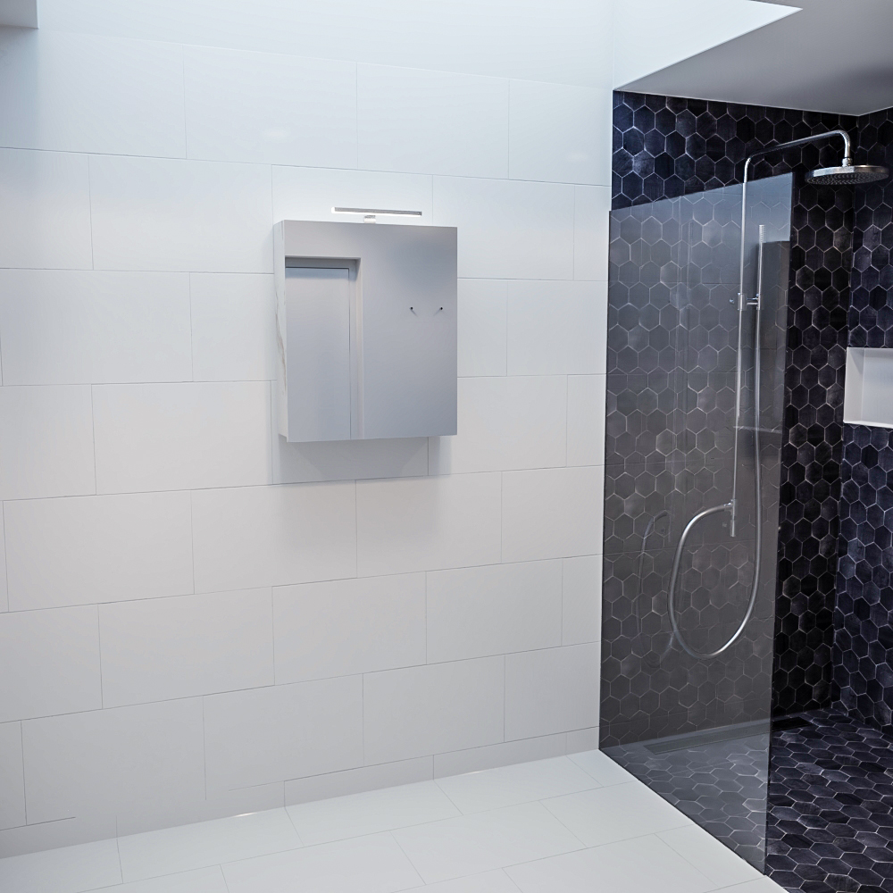 Mondiaz Cubb spiegelkast 50x70x16cm kleur carrara met 1 deur