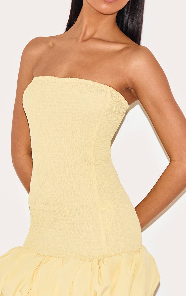 Citron Robe Moulante Bandeau Froncée