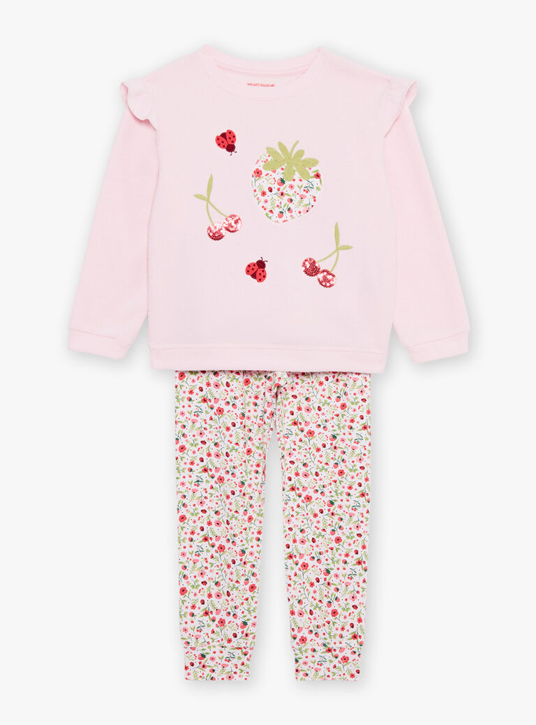 Ensemble pyjama rose pâle à et motifs fantaisie