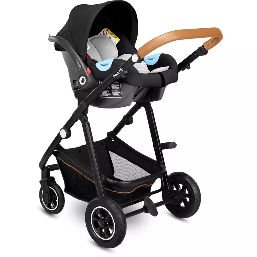 lionelo Kombikinderwagen Amber 3 in 1 Grey Graphite inklusive Wheelblades