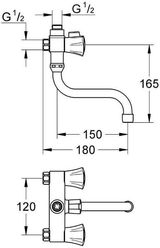 GROHE Costa L - Douchekraan - Chroom - Wandmontage - Messing