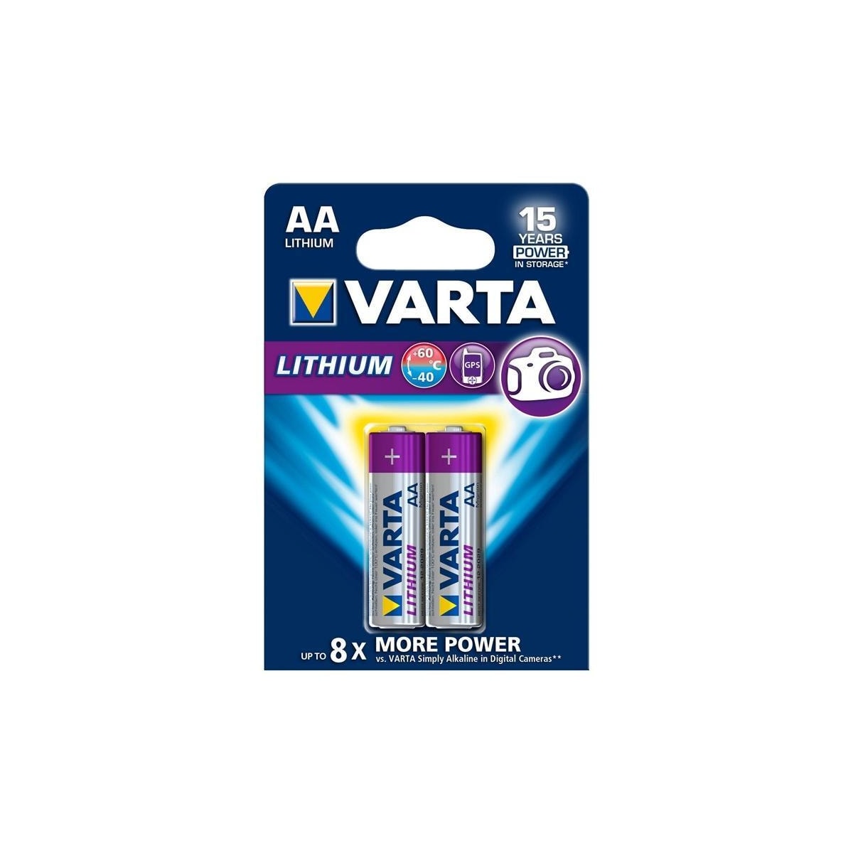 Litiumbatteri AA | 1.5 V DC | 2900 mAh | 2-Blisterkort | Grå / Sølv