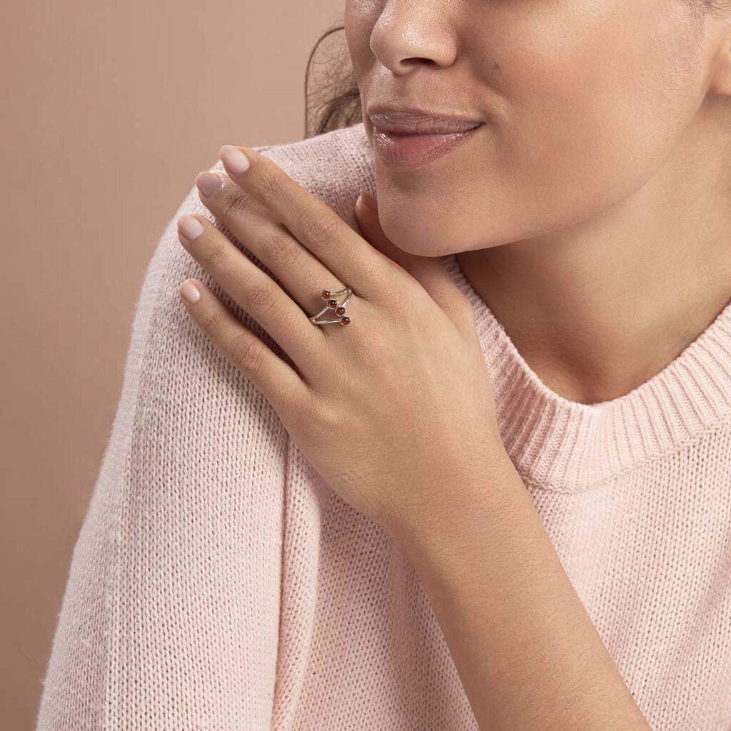 Bague Argent Blanc Accorus Ambre