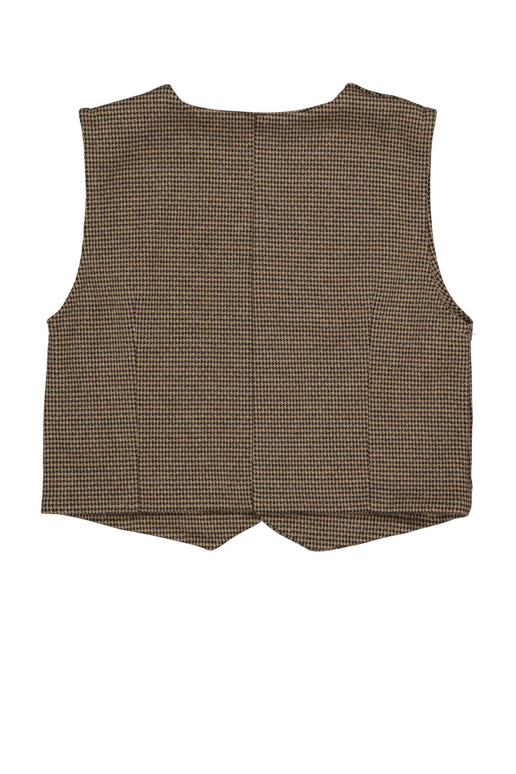 Quapi gilet DANLEY met pied-de-poule beige/zwart