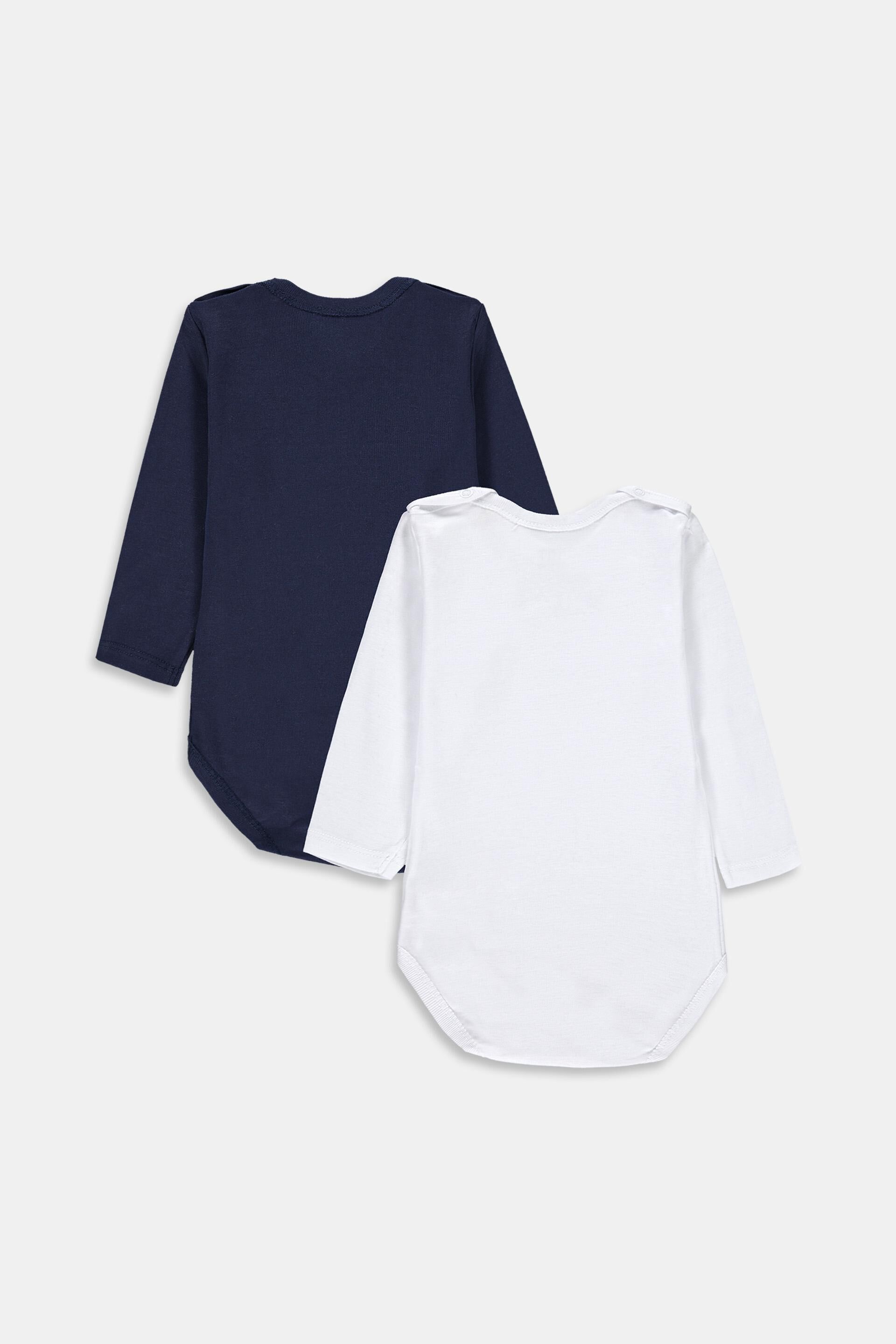 Lot de 2 grenouillères, 100% coton bio