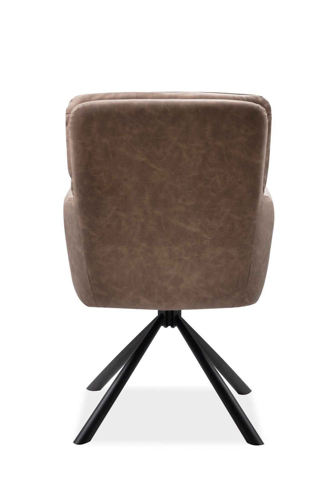 Stuhl Bobby Lederlook braun Metallgestell schwarz 60x93x67 cm