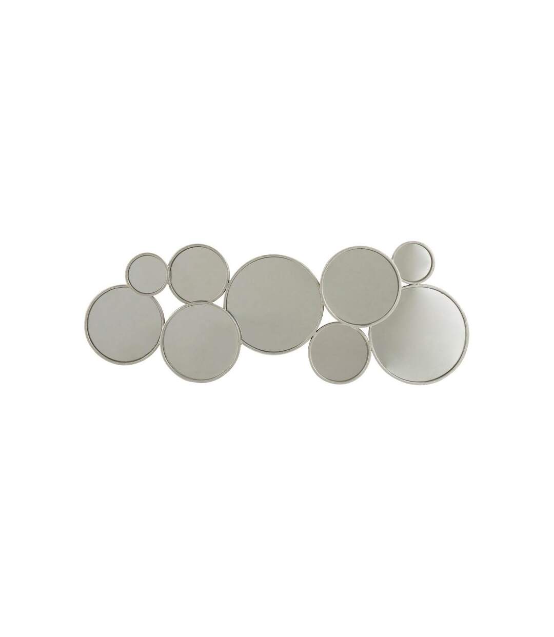 Paris Prix - Miroir Mural Design 9 Ronds 84cm Argent