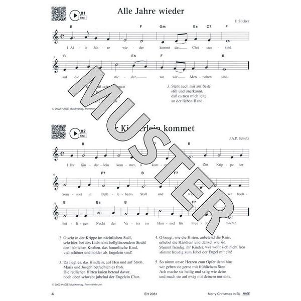 Hage Musikverlag Merry Christmas (Bb-Instr.)
