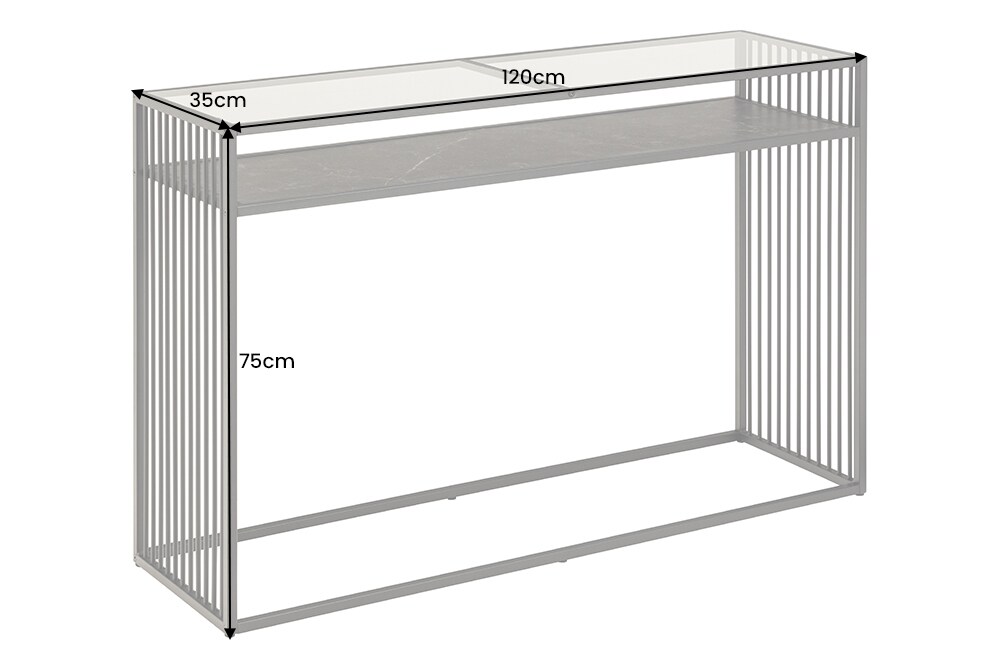 riess-ambiente Konsolentisch ARCHITECTURE - 120cm schwarz Wildeiche Rauchglas