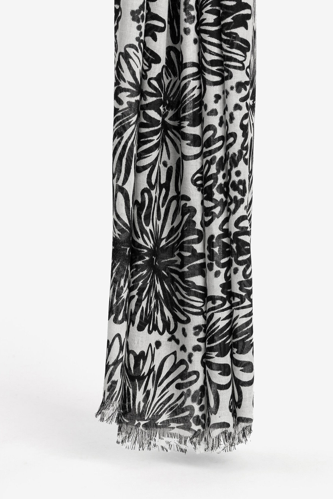 Pañuelo estampado retangular - preto