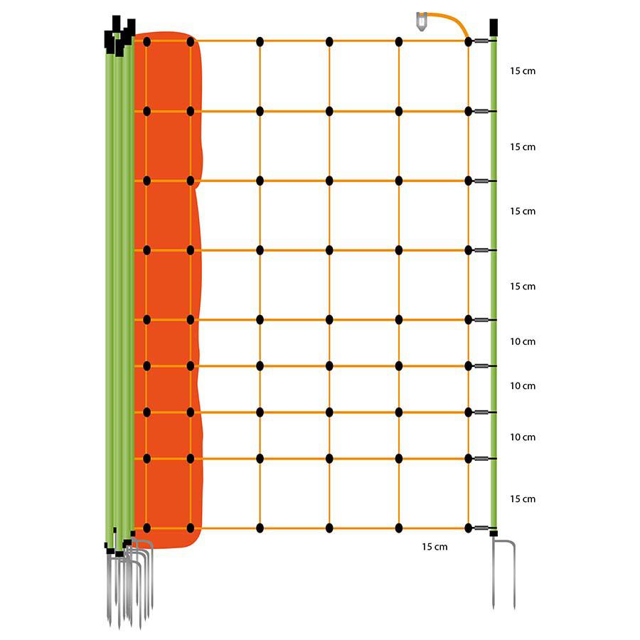 Gallagher Geitennet Dubbele pen - Afrasteringsnetten - 16 cm - 126 cm - 5000 cm