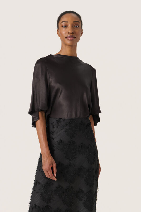 Soaked in Luxury SLMilu Katharine Blouse 3/4 STUDIO Black