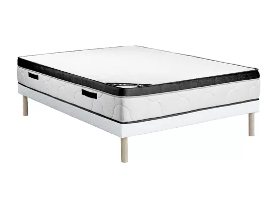 Ensemble 140 x 190 cm sommier tapissier + matelas mousse ép.30cm - SOLAK de YSMÉE