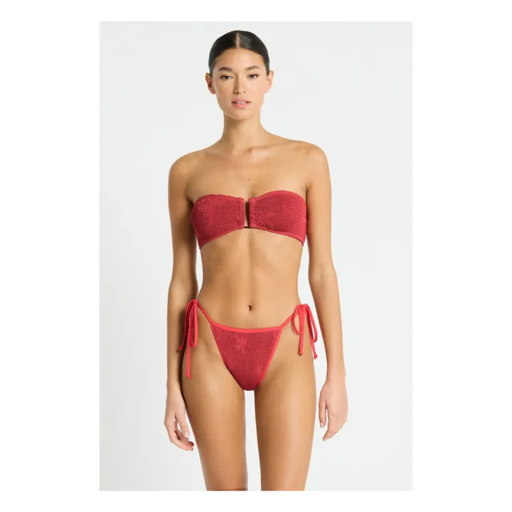 Bond-Eye Bas de Maillot Anisha Jacquard Palmier | Rouge