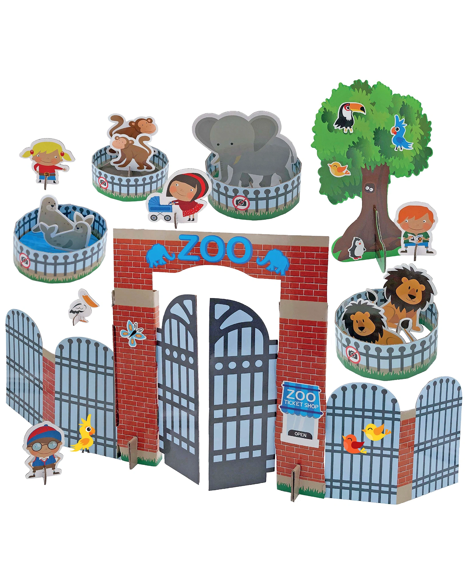 Spielwelt-Bastelset ZOO & BALLON aus Pappe