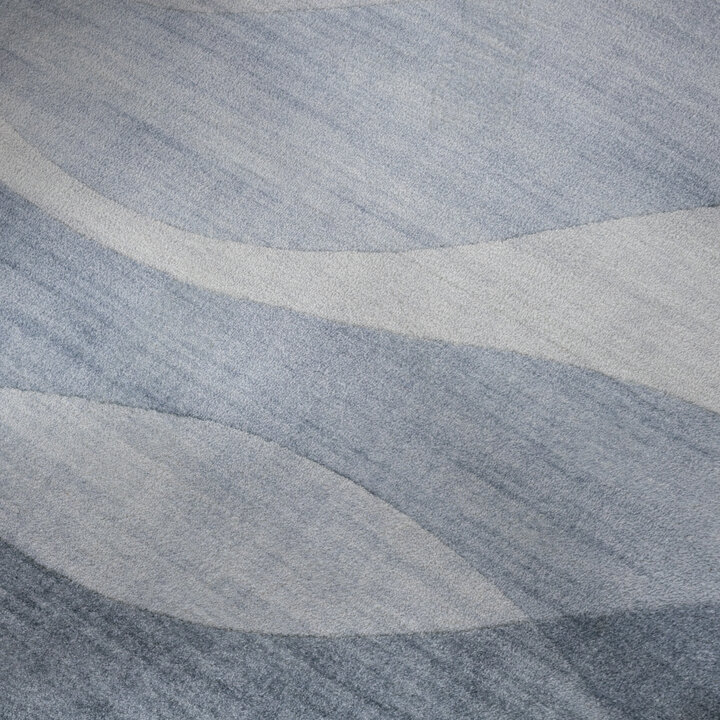 Modern vloerkleed - Field Blauw/Grijs | Lopen op wolken