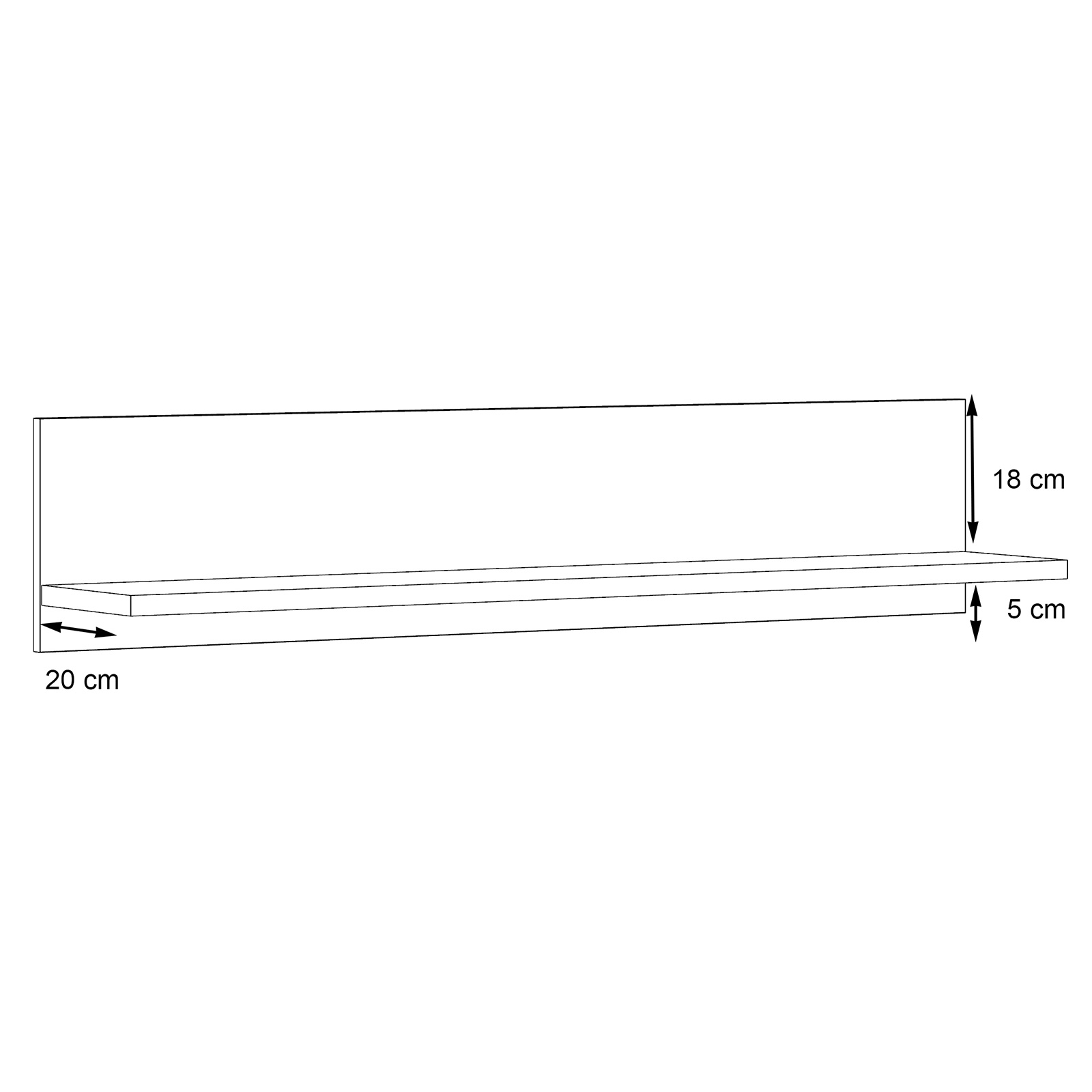 Wandboard - Betonoptik - weiß - 125 cm breit