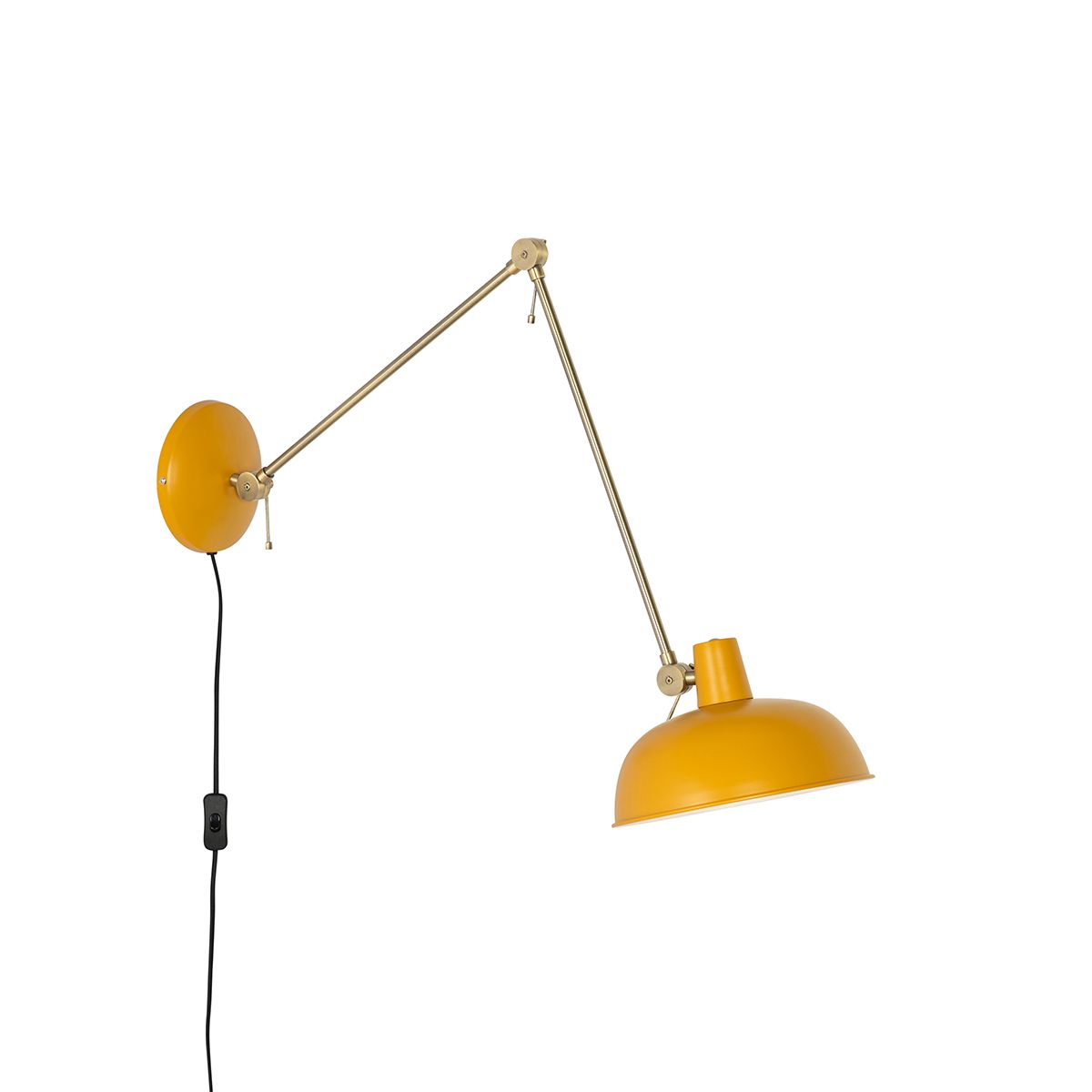 Smart wandlamp geel met brons incl. Wifi P45 - Milou