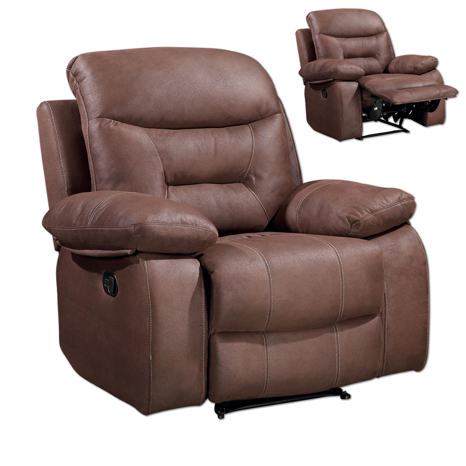Sessel - dunkelbraun - mit Relaxfunktion