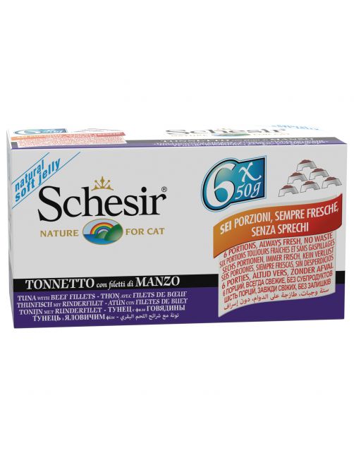 Schesir Kat Mp Blik Gelei 6x50 g - Kattenvoer