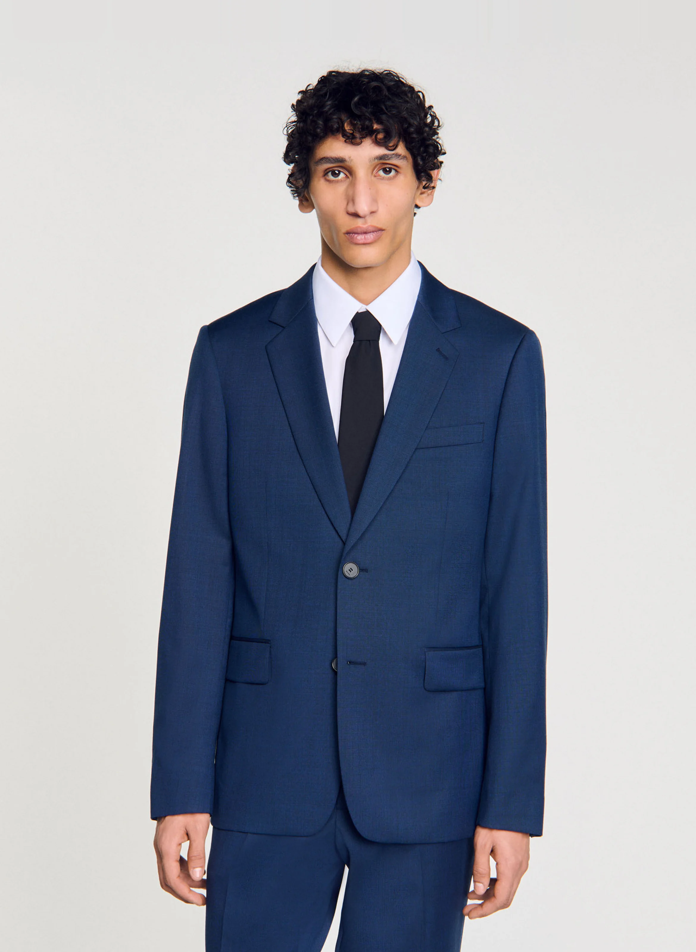Veste de costume en laine| Bleu