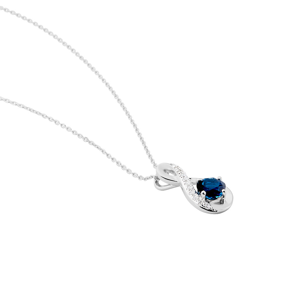 Collier Augusta Or Blanc Topaze Et Oxyde De Zirconium