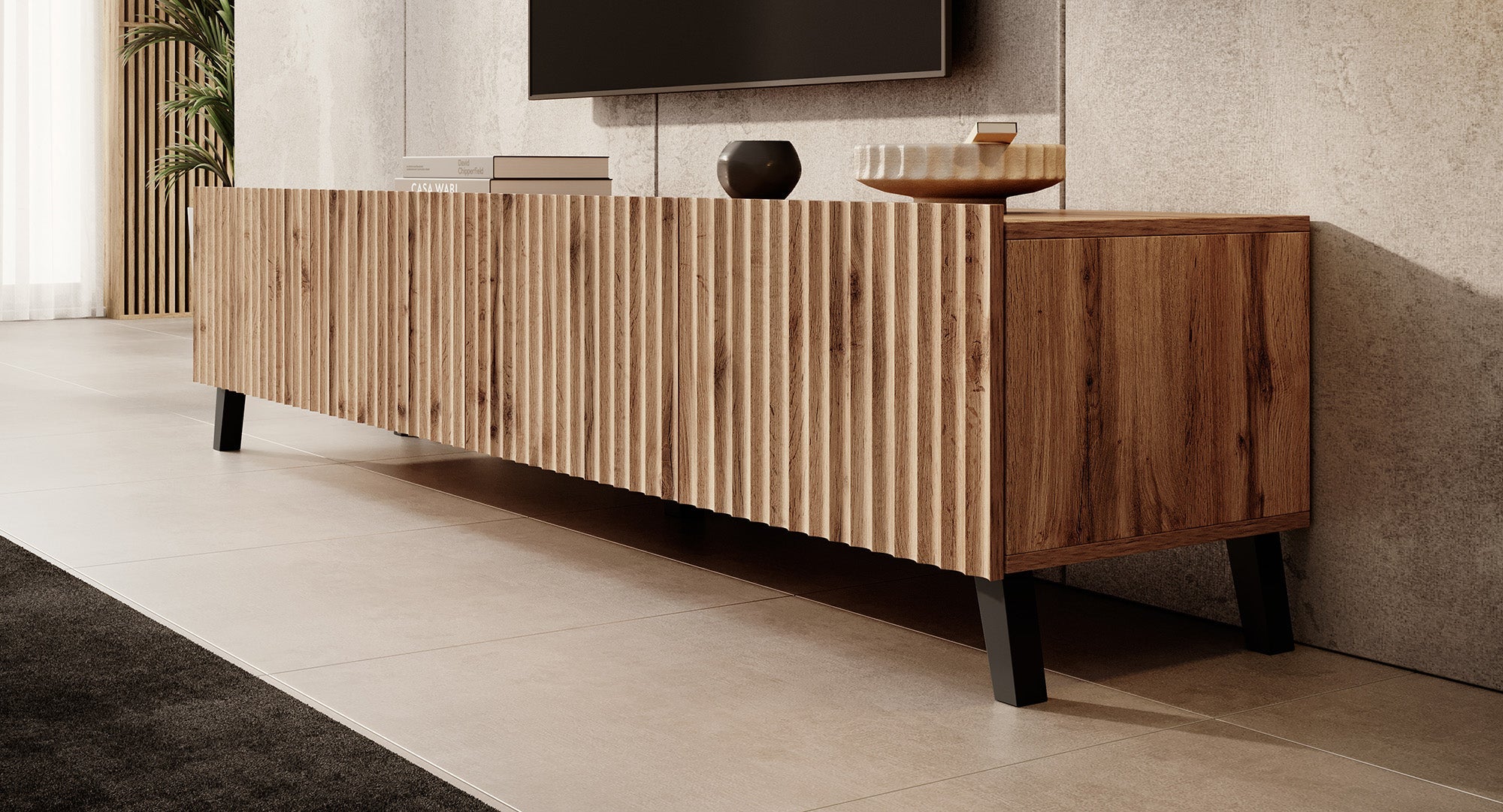 Meubella - TV-Meubel Pepinos 2 - Eiken - 200 cm