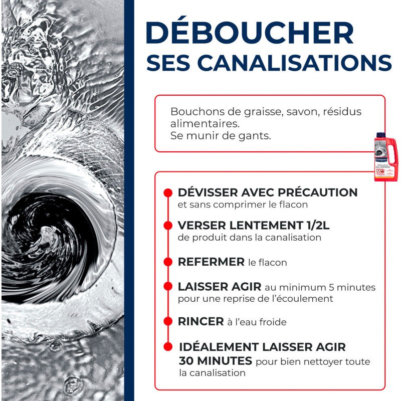 Déboucheur gel express Starwax -  Bidon de 1 L